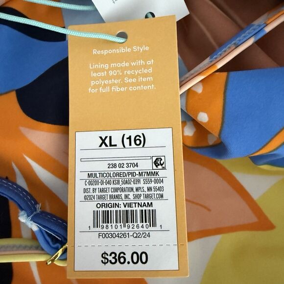 Kona Sol Twist Front Floral Print Shirred Med Coverage One Piece Swimsuit NEW! - Picture 16 of 16